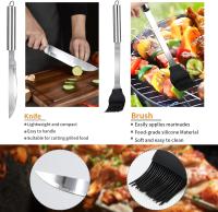 15Pcs Juego de Utensilios Barbacoa de Acero Inoxidable Profesionales Accesorios Barbacoas - Kit Barbacoa Prácticas con Bolsa Portatil - Herramientas Parrilla Barbacoa para Camping Picnic Exterior - details 4