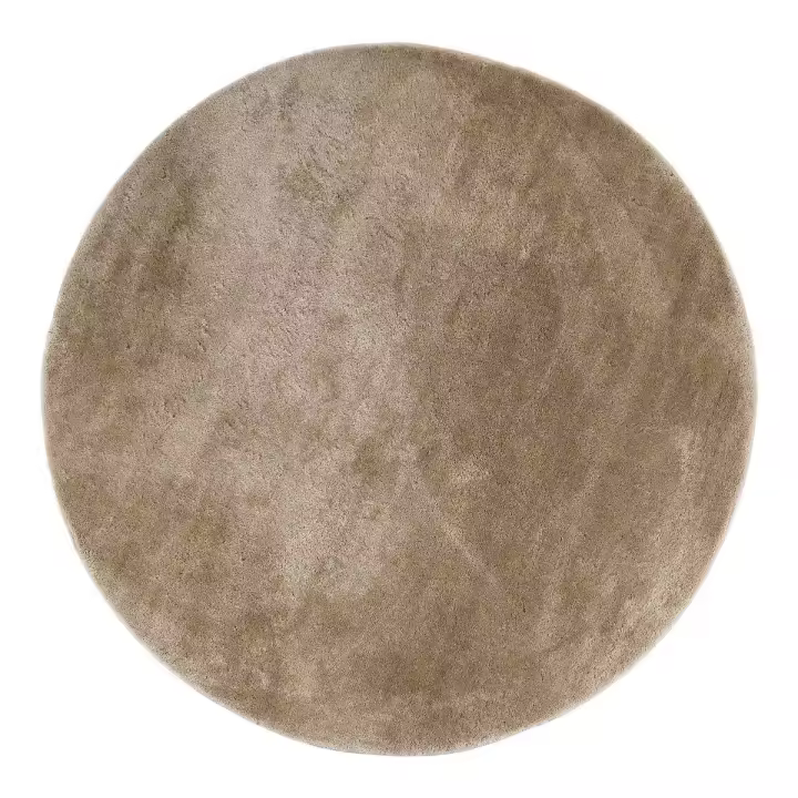 Alfombra Redonda Miami, Poliéster, Beige, 160x160x1 cm - 1