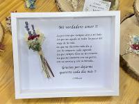 Regalo para los padres madre enamorados verdadero amor con mensaje y ramo de flores naturales preservadas y secas detalle para bodas aniversario día de la madre marco de madera con fondo mensaje de agradecimento a nuestra madre padres - details 6