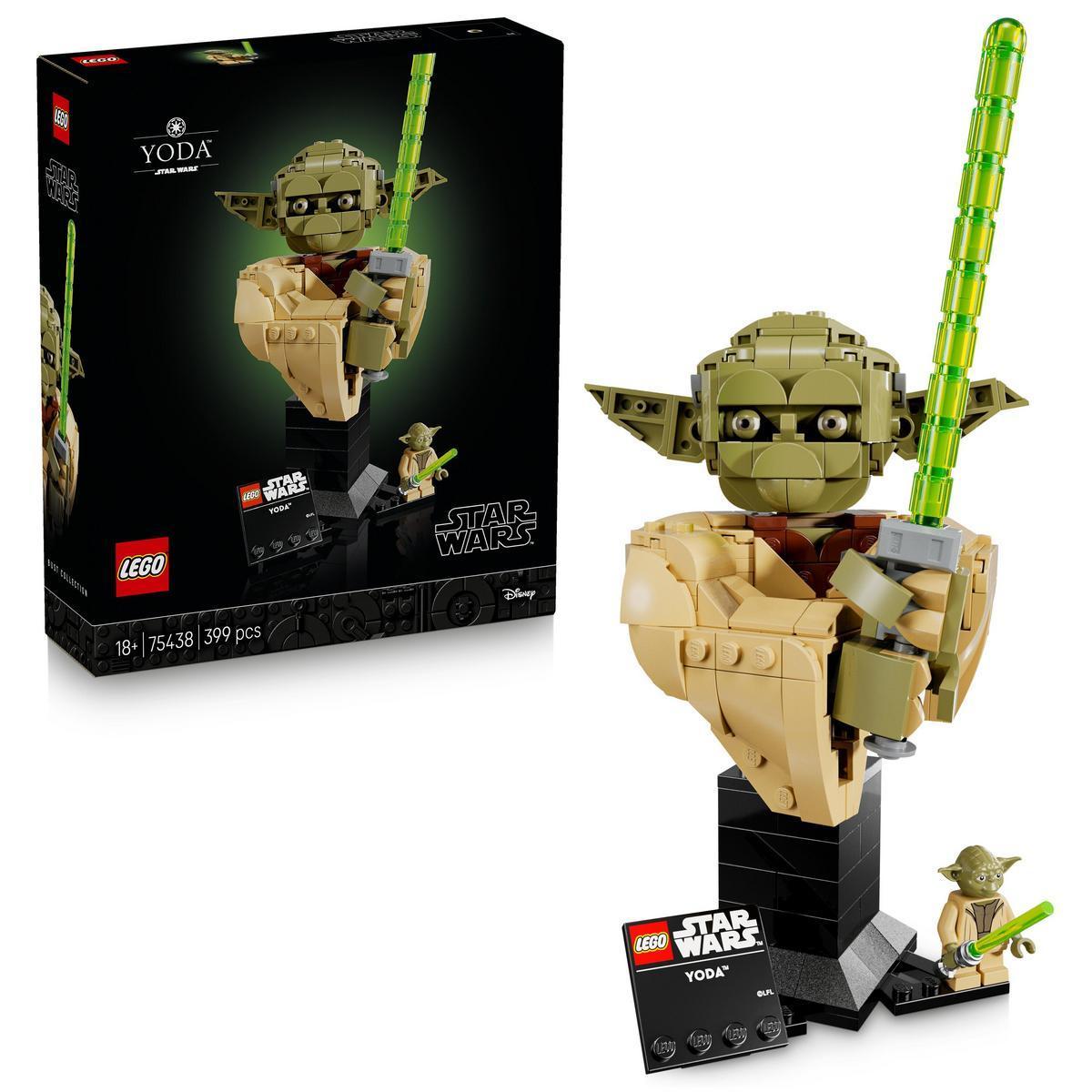 LEGO® 75438 Star Wars Busto de Yoda - Modelo con espada láser verde