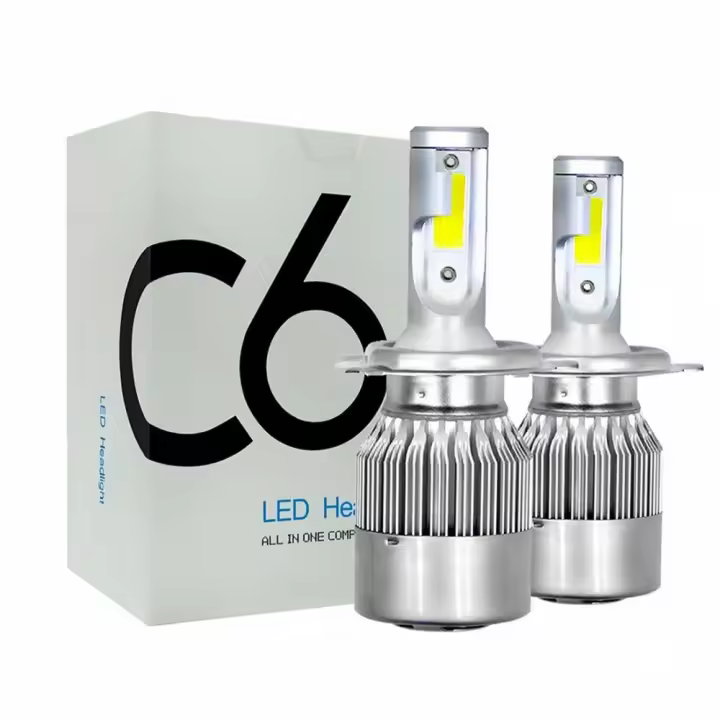Mediawavestore Bombillas LED H4 para Faros de Coche y Moto - Luz Blanca 6000K - 36W/3800LM - Doble Filamento - Aluminio - Sistema de Ventiladores - 1