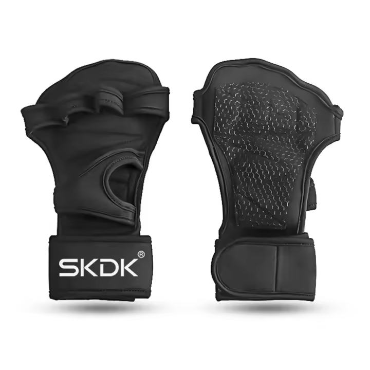 Guantes De Levantamiento De Pesas SKDK Con Apoyo De Tornillo Protección De Palma Completa Para Gimnasio Y Ejercicios De Potencia Equipamiento De Fitness Negro - 1