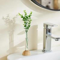 Vaso Hidroponico Transparente Con Base De Bambú Resistente Al Agua Para Decoración De Plantas En El Hogar Moderno Y Espacioso Juego De Flores Y Bonsái Para Mesa - details 4