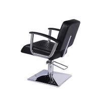 Silla de peluquería Negra, con Bomba hidráulica, Base Cuadrada, Brazos de Polipiel y cromados - details 1