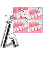 Kit De Limpieza Dental Reutilizable Con Limpiaencías De Dientes Y Llave De Olla De Acero Inoxidable Set De Limpieza Oral Para Adultos Con Bolsa De Aluminio+ Nylon - details 2