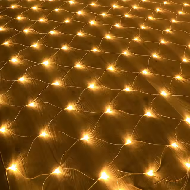 3X2M LED De Exterior Telar De Red De Pesca Con Luces De Malla Decoración De Jardín Para Navidad Fiesta Boda Año Nuevo Guirnalda Decorativa - 1