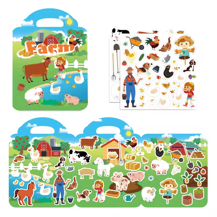 Libro De Pegatinas Reutilizables Para Niños 2-4 Años Con Adhesivos Estáticos Lindos Juguetes Educativos Regalos De Cumpleaños - 1