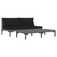 vidaXL Sofás de jardín semicirculares/ mesa ratán sintético sofá central, sofá de esquina, Sofá central (2 uds) Conjunto Terraza Muebles Jardín Exterior Juego de Muebles de jardín Mueble Jardín Exterior Muebles de Salon Exterior - details 5