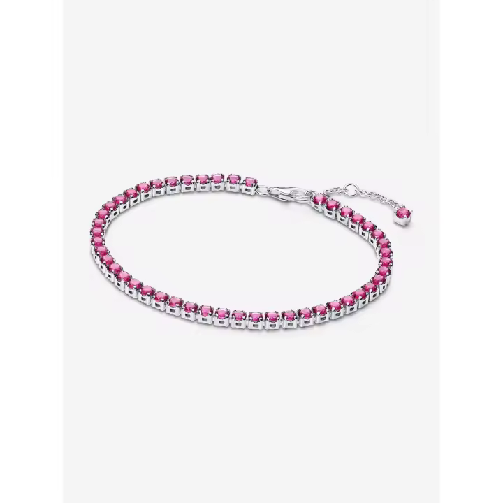 Pandora - Pulsera de tenis rosa brillante - Plata de ley - 1