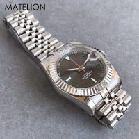 Reloj Clásico Para Hombre Con Dial Romano NH35A Movimiento Automático Acero Inoxidable Correa De Jubilado Slide Clasp 36/39mm Resistente Al Agua - details 4
