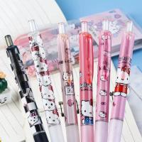 Sanrio Hello Ktiiiy 6pcs Bolígrafo De Gel Presión Cute Para Estudiantes Escritura Rápida Herramienta De Aprendizaje 0.5 Negro Material Plástico Regalo De Papelería Escolar - details 2