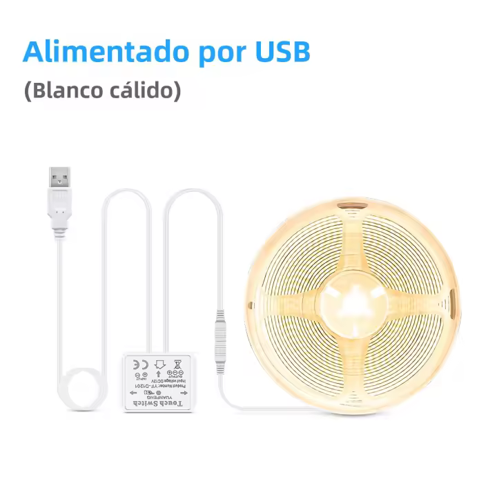 Espejo De Baño Con Luz COB LED 5V USB Y Sensor De Toque Interruptor Dimmer Espejo De Maquillaje Con Iluminación Retroiluminada Para Dormitorio Y Foyer - 1