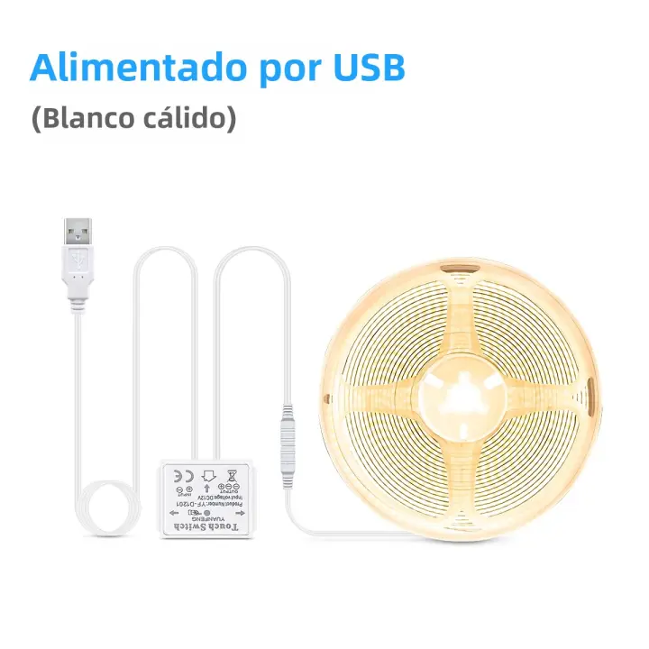 Espejo De Baño Con Luz COB LED 5V USB Y Sensor De Toque Interruptor Dimmer Espejo De Maquillaje Con Iluminación Retroiluminada Para Dormitorio Y Foyer - 1