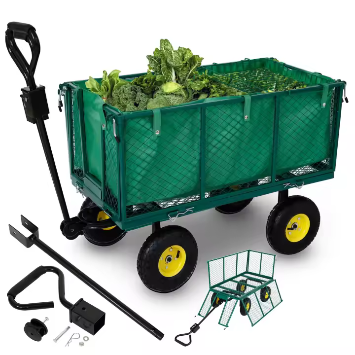 AREBOS Carro de mano Carro de jardín Carro de material Carro de empuje 550 Kg - 1