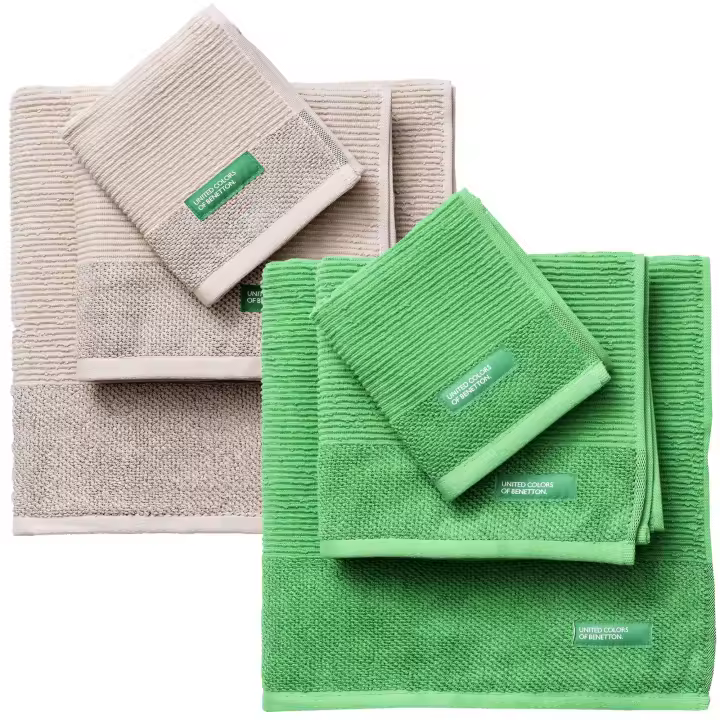 PACK DE 2 SET DE 3 TOALLAS DE BAÑO CADA UNO EN COLOR AZUL Y OTRAS EN VERDE - 1