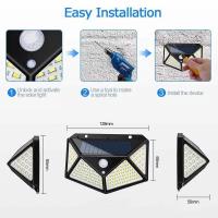 Lámparas Solares De Pared Con 100 LED Sensor De Movimiento Impermeables Para Decoración De Jardín Luz Solar Autónoma Para Calle Modernas IP65 - details 11