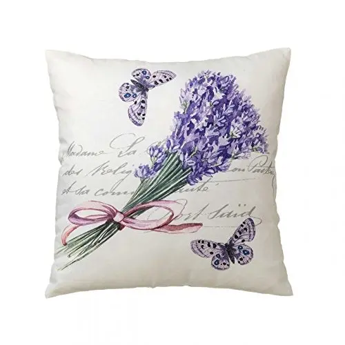 Cojín de 45x45 provenzal lila de microfibra para dormitorioFrance-DAMDAM GO - 1