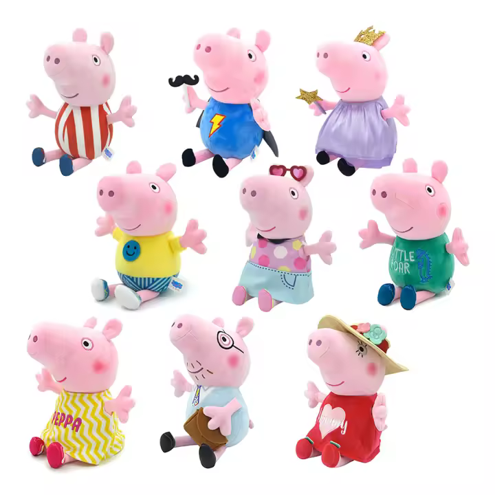 Muñeca De Peluche Peppa Pig 30CM Ropa Nueva Modelo Papá Y Mamá Cerdo Juguetes Para Niños Figura De Anime Cumpleaños Regalo - 1