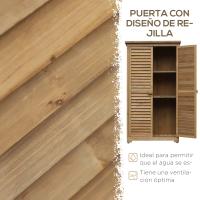 Outsunny Cobertizo de Madera 0,31 m² 87x46,5x160 cm Armario Exterior de Madera con 2 Puertas y 2 Estantes Interior - details 3