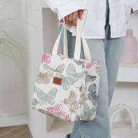 Nueva Bandolera De Lona Con Estampado Floral Bolsa De Almuerzo Portátil Con Varios Bolsillos Y Cierre De Cremallera Para El Día a Día - details 13