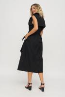 VESTIDO SAFARI NEGRO - Vestido Midi Negro, Black, Botones, Escote, Escodato, Bolsillos, Elegante, Poliester, Polyester - details 2