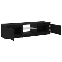 Mueble de TV vidaXL con luces LED, negro y roble, 140x40x35.5 cm, de madera - details 2