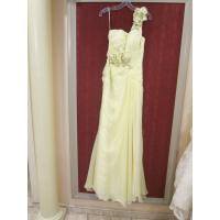 Sin marca Vestido de fiesta amarillo, drapeado, en la zona del busto, con escote en forma de corazón, con tirante decorado - details 1