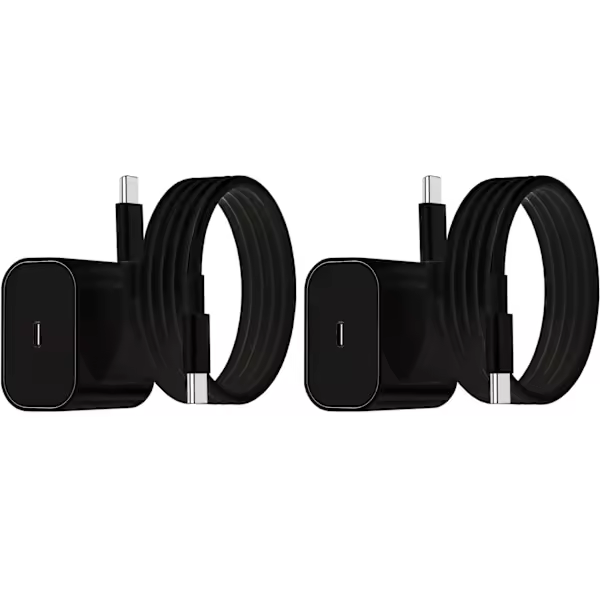2-Pack - Charger for Samsung 25W - Adapter+Cable USB-C Fast Charger Black - 1
