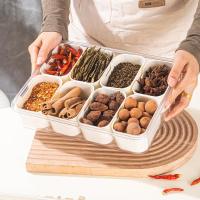 Caja De Aperitivos Portátil Con Tapa Y Asa Compartmentalizada Para Alimentos Conservación Fresca Contenedor De Almacenamiento - details 8