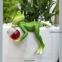 1/3pcs Pequeños Decoraciones De Rana Creativa Para Borde De Maceta Figuras De Rana Sentada Acostada Y Stando Para Jardín Y Decoración Del Hogar - details 7