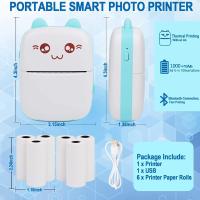 Impresora de Fotos Inalámbrica Mini- 13 Rollos, Etiquetadora Térmica Portátil sin Tinta para Notas, Memos y Más - Compatible con teléfono, Ideal para Hogar, Oficina, Estudio - Recargable por USB, Inalámbrica - Regalo Perfecto para Halloween y Navidad - details 1