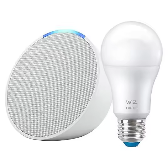 Echo Pop Amazon, Altavoz inteligente wifi y Bluetooth con Alexa, de sonido potente y compacto, Antracita, Blanco, Lavanda. Verde Azulado - 1