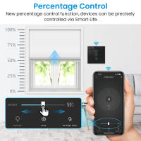LoraTap Tuya Smart Life Interruptor Y Remote Control Para Rollos De Cortinas Negro Compatible Con Google Assistant Y Alexa Timer De Control Por Porcentaje - details 2