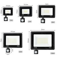 Lámpara De Inundación LED Con Sensor De Movimiento PIR Luz Blanca IP66 Impermeable Para Exterior Iluminación De Jardín 10W 20W 30W 50W 100W - details 1
