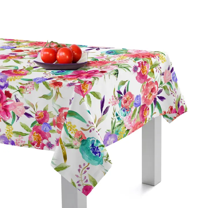 Happyfriday- Pink bloom Mantel, Manteles 100% Algodón, calidad de , Fabricado en España - 1