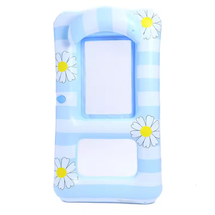 Pequeñas margaritas rayas inflables flotador flotador clip red tumbona de agua piscina flotador cama flotante almohadilla de flotación - 1