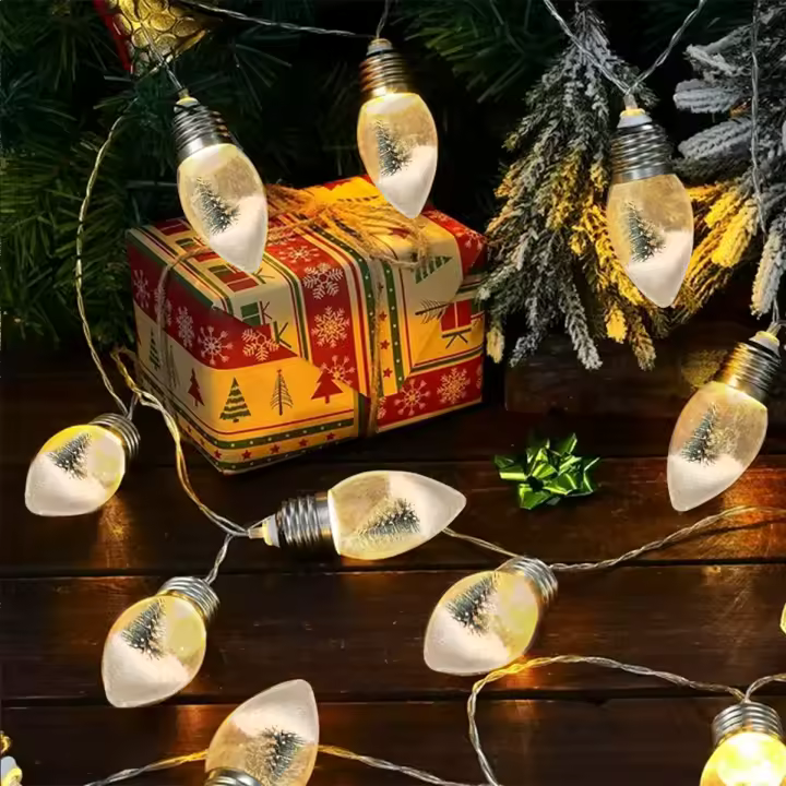 Luz De Árbol De Navidad LED Esférica Decorativa Cadenas De Luces Batería Incluida Para Decoración De Habitaciones Y Hogar - 1
