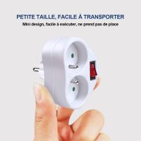 Tomas de corriente con interruptor, recleta de enchufes 2 en 1, Toma de comparación ideal para el hogar, La Oficina, El dormitorio, 16 A, 230 V, color Blanco - details 2