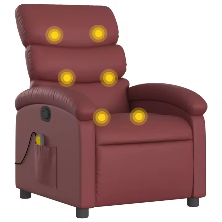 vidaXL Sillón de masaje reclinable cuero sintético Negro, Crema, Marrón Sillon Dormitorio Sillon Comodos Silla Relax Sillón Sofá - 1