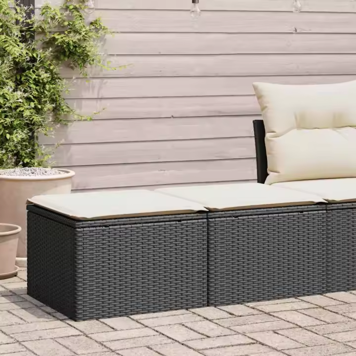 vidaXL Set sofás jardín y cojines 2 pzas ratán sintético acacia beige en color beige y crema/Gris/Marrón y más | acolchados duraderos para sofás de jardín terraza exterior - 1