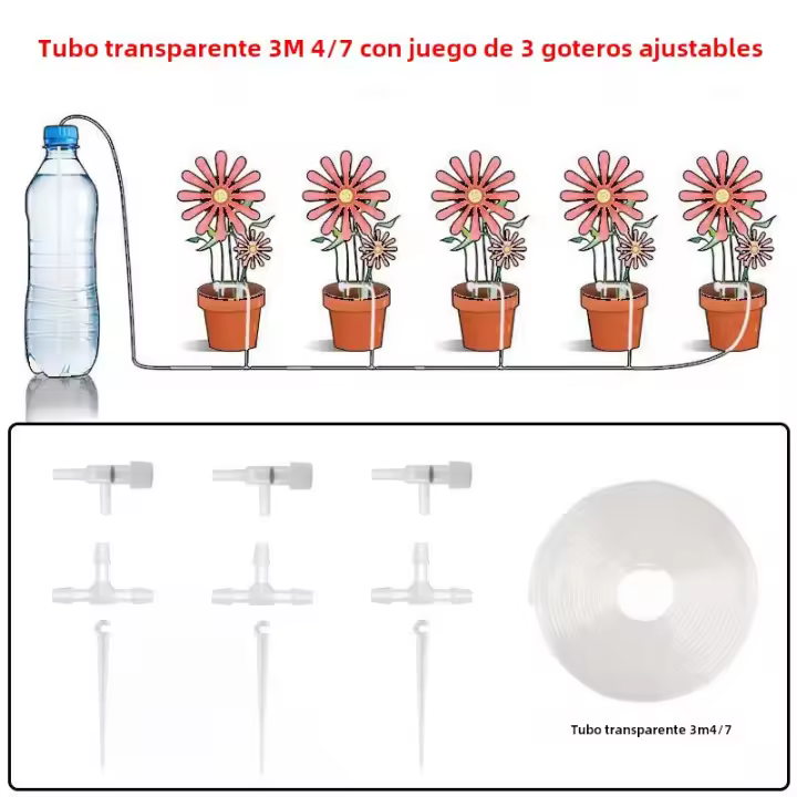 Kit De Riego Por Drip Para Jardín Con Válvula Reguladora Dispositivo De Riego Para Plantas En Macetas Ahorro De Agua Micro Riepilogo Para Invernadero - 1