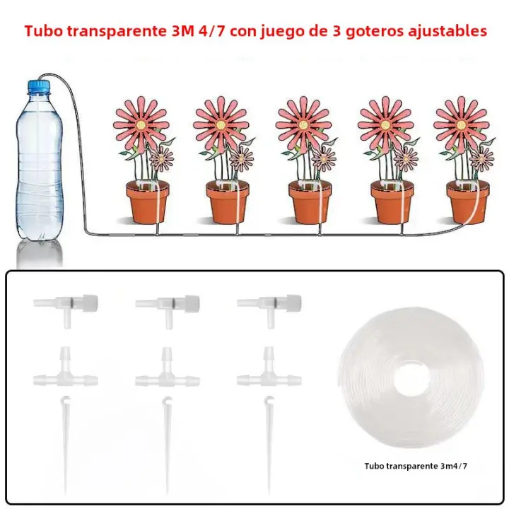 Kit De Riego Por Drip Para Jardín Con Válvula Reguladora Dispositivo De Riego Para Plantas En Macetas Ahorro De Agua Micro Riepilogo Para Invernadero - 1