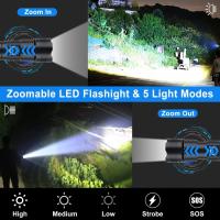Linterna Táctica Recargable XHP70 Super Potente Con Foco Variable 30W Torcha Larga Distancia Para Camping Emergencias Resistente Al Agua Y Choques - details 0