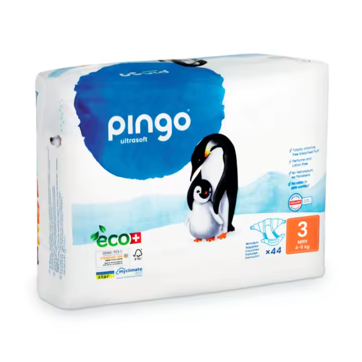 Pingo Pañales Ecológicos Talla 3 Midi 44 uds ✅ Entrega 24/72h - 1