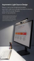 Lámpara De Escritorio LED Baseus Luz De Pantalla Para PC Y Laptop Soporte De Colgante Luz De Mesa Para Monitor LCD Luz De Lectura Y Estudio USB Ajustable En Color Calor Y Frío - details 3