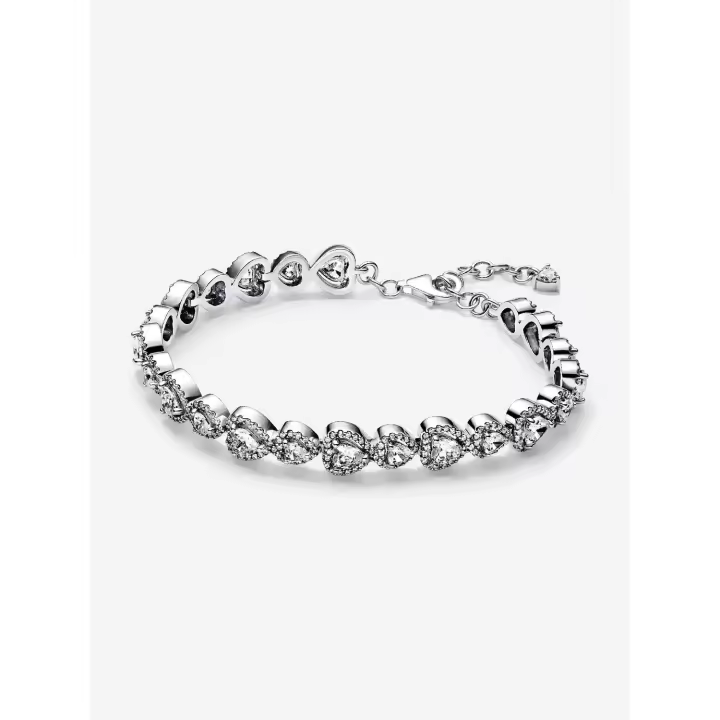 Pandora - Pulsera Halo Hearts - Plata de Leyes - 1