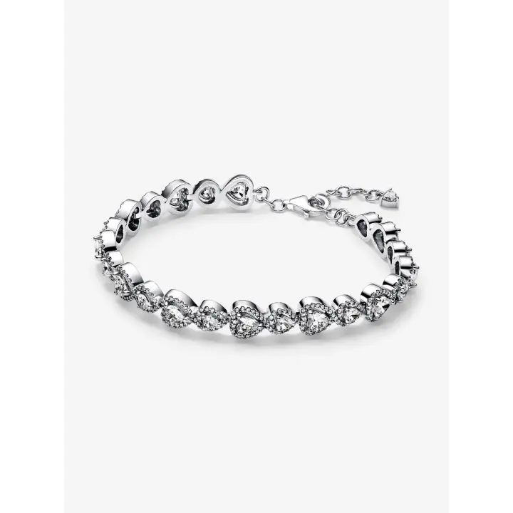 Pandora - Pulsera Halo Hearts - Plata de Leyes - 1