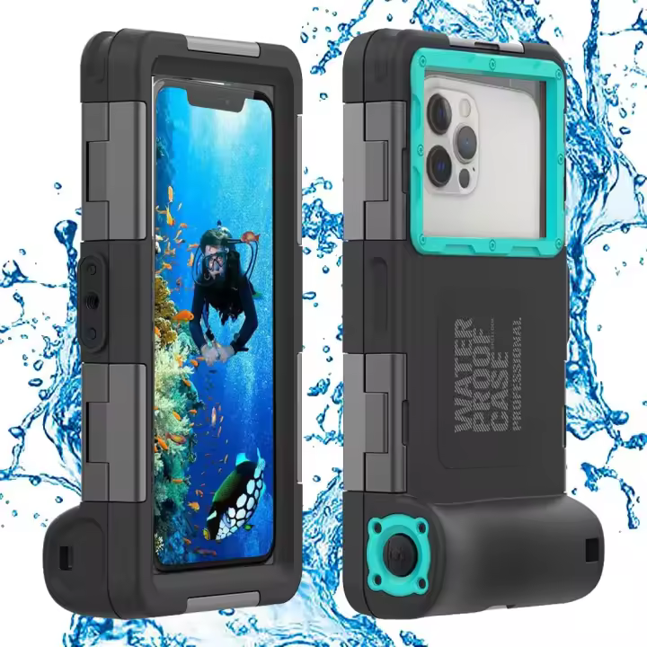 Funda impermeable para teléfono, funda universal para smartphones, ideal para buceo, natación y esnórquel, color negro - 1