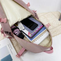 Mochila De Nylon Impermeable Para Mujer Con Múltiples Bolsillos Kawaii Para Estudiantes Con Capacidad Para Laptop Y Libros - details 40
