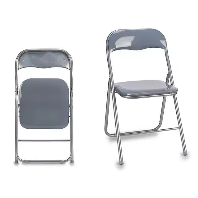 GIFTDECOR Silla Plegable Metal Gris Brillo - 1